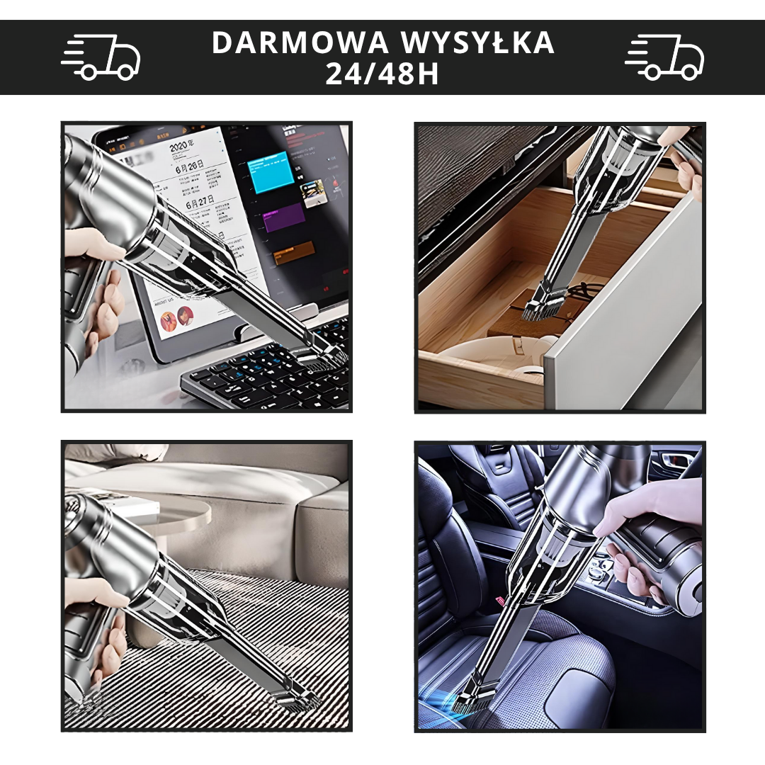 Przenośny odkurzacz samochodowy 3w1
